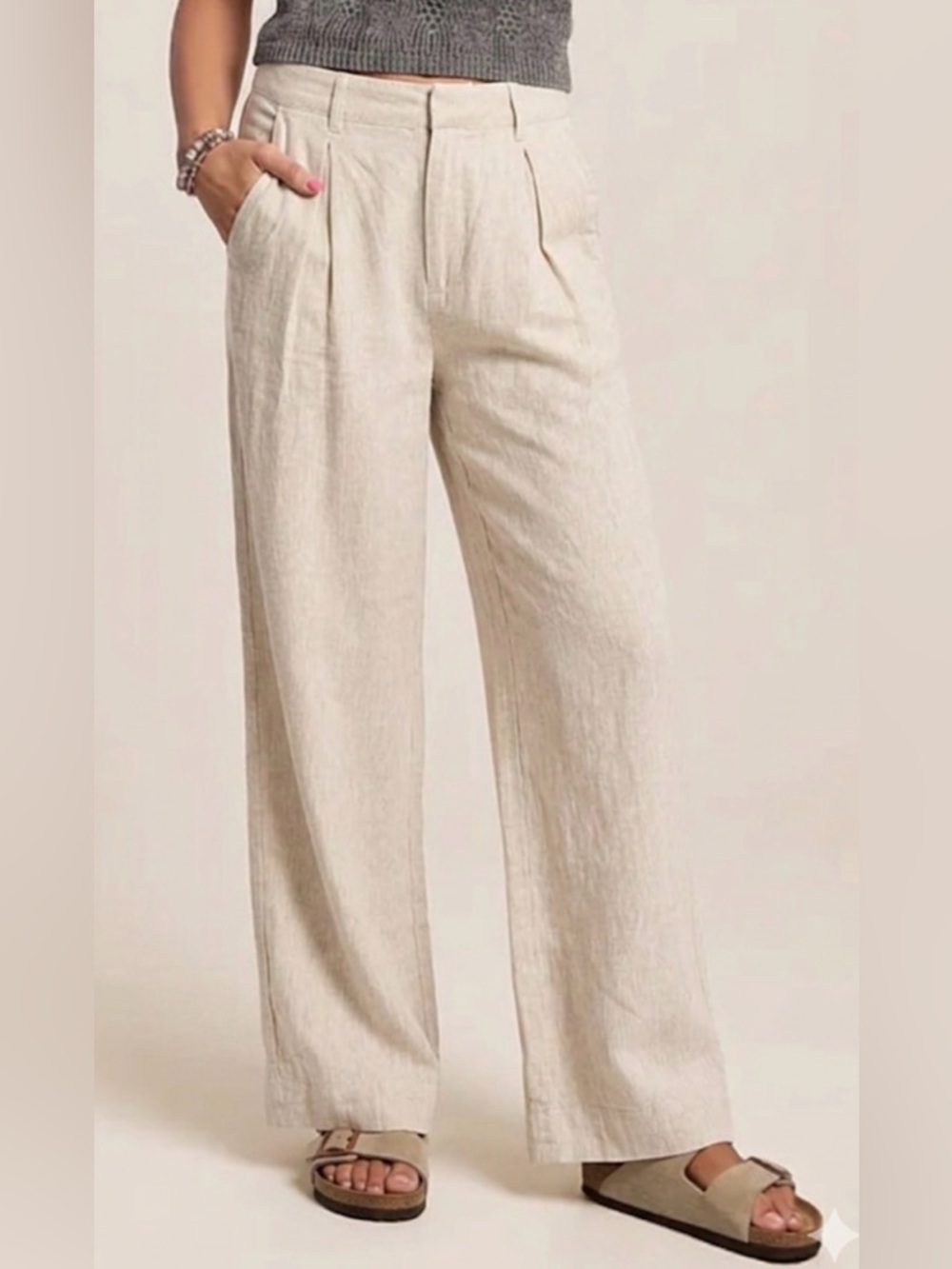 Free People Linen Blend Pants, Size XL